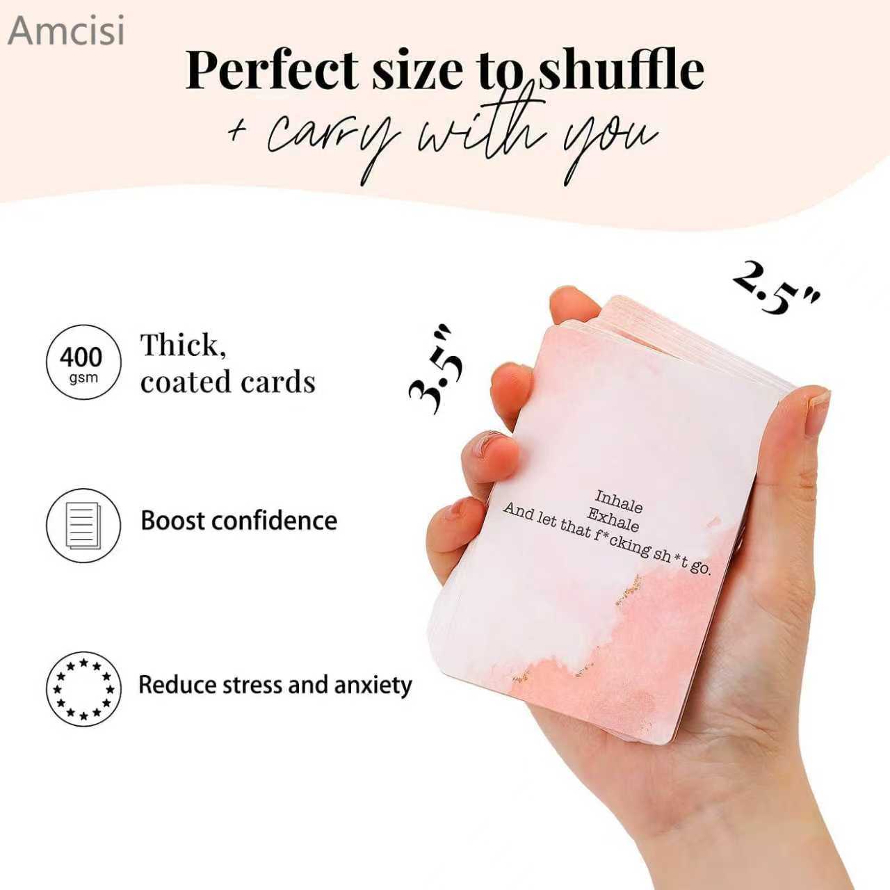 Amcisi Badass Affirmation Cards - Daily Motivational and Inspirational Cards, Birthday Gifts for Women Her,Funny Gift Ideas for Friends