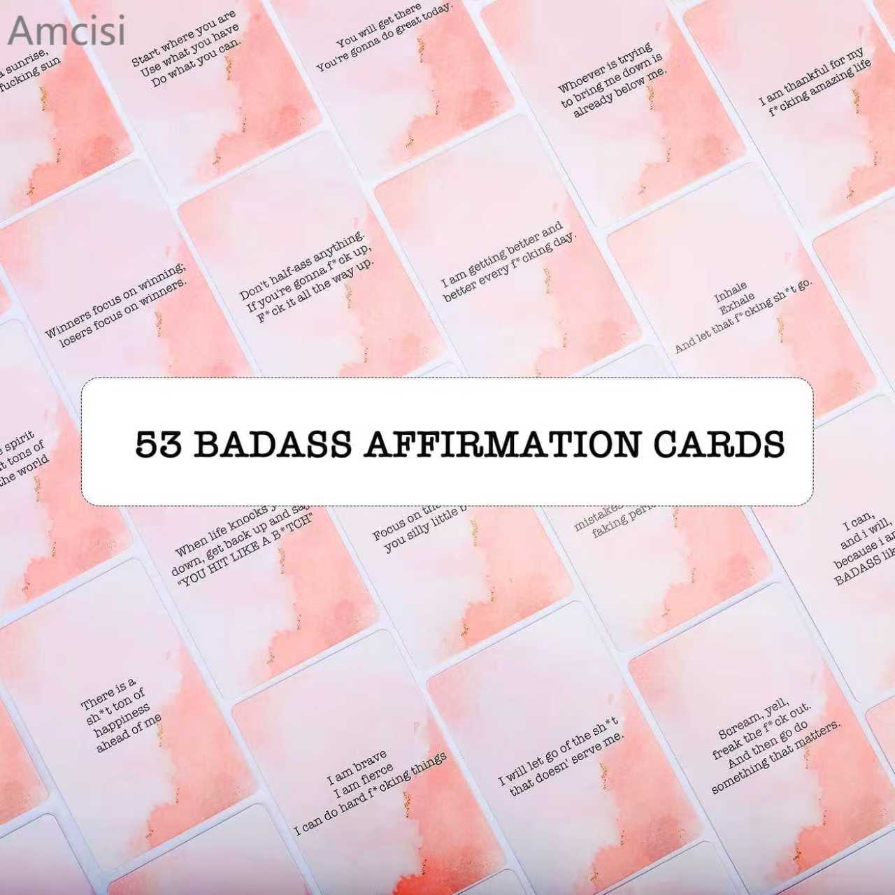 Amcisi Badass Affirmation Cards - Daily Motivational and Inspirational Cards, Birthday Gifts for Women Her,Funny Gift Ideas for Friends